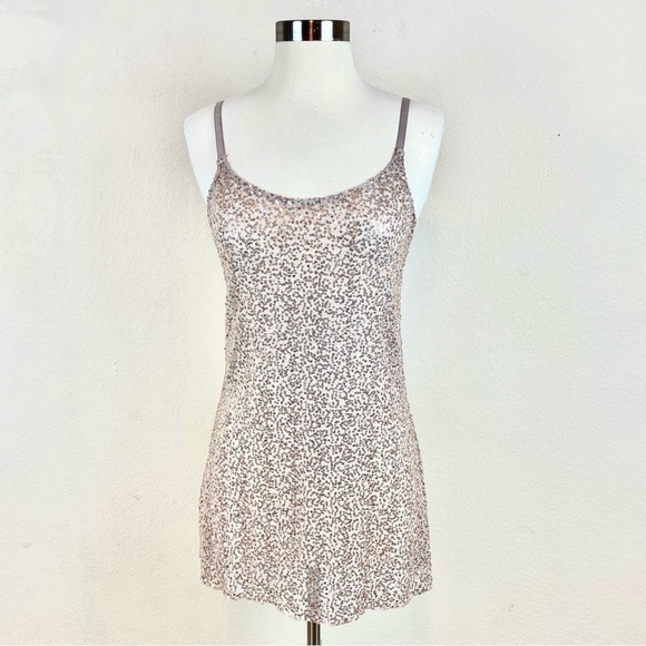 h.i.p. Tops - h.i.p Sequin Sheer Adjustable Spaghetti Strap Camisole/Top